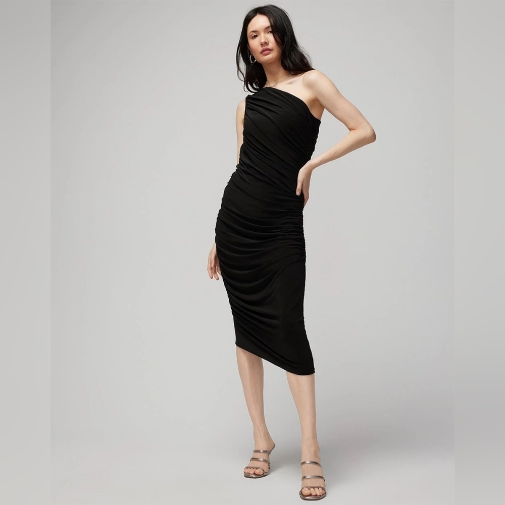 WHBM | One-Shoulder Asymmetrical Midi Dress